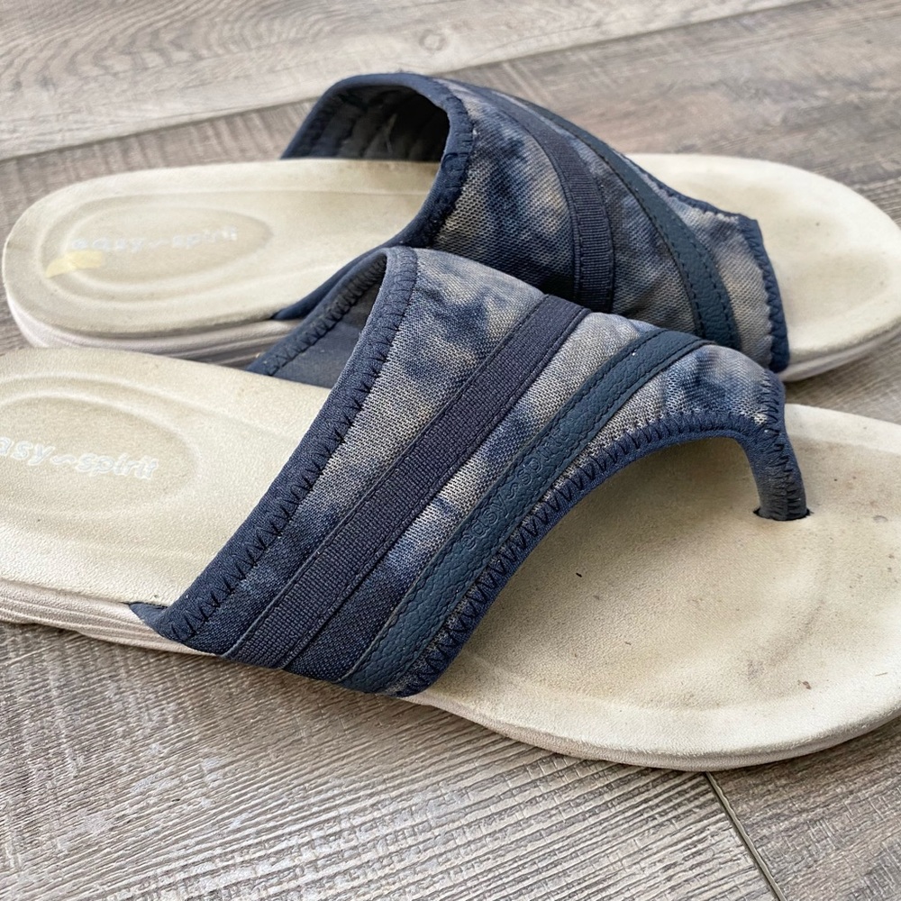 Easy Spirit Lola Women's Thong Sandals Navy Blue Flip Flops Size 8.5